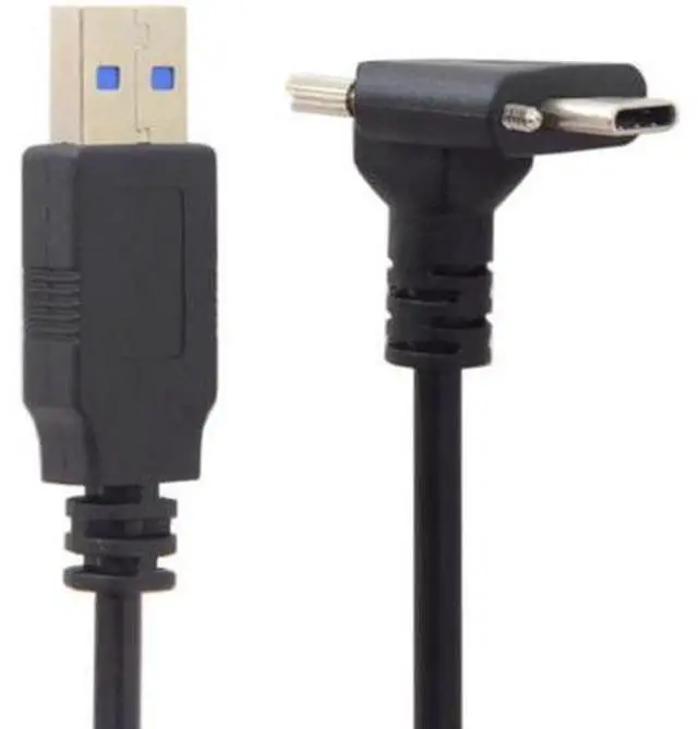 Alt view image 4 of 7 - Down Up Angled USB 3.1 Type-C Dual Screw Locking to Standard USB3.0 Data Cable 90 Degree for Camera 25"feet