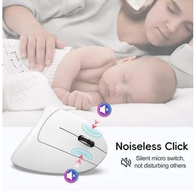 Alt view image 7 of 7 - Ergonomic vertical mouse 2.4G + BT5.1 dual-mode 2400dpi adjustable silent design