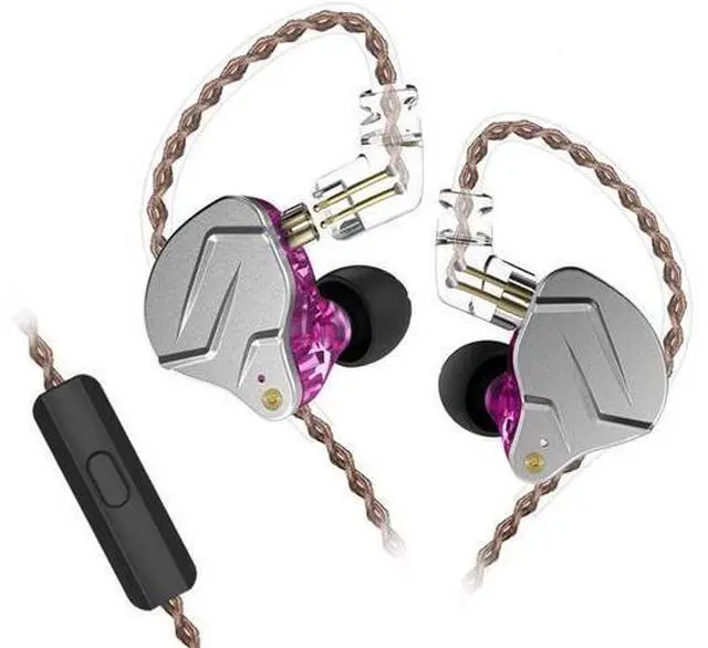 Main image of KZ ZSN Pro Wired Earbuds in-Ear Headphones with 3.5mm Plug,Microphone with Built-in Remote to Control Music, Phone Calls,in-Ear Monitors with 2 Pin Detachable Tangle-Free Cable(Purple with Mic)