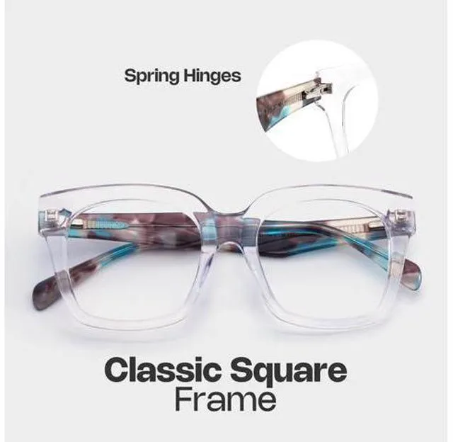 Alt view image 4 of 5 - Zeelool Blue Light Blocking Glasses for Women, Square Fashion Glasses Frame Eyeglasses with Anti UV Glare & Eyestrain Lens Willard ZJGA918675-03B