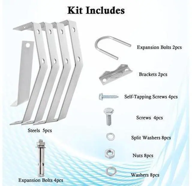 Alt view image 5 of 5 - XRDS-RF Antenna Wall Mount 8 Inch Heavy-Duty Stand Off Wall Mast Mount Windproof Antenna Mounting Bracket for TV Antenna Mast ( 3-Leg + 2-Leg)