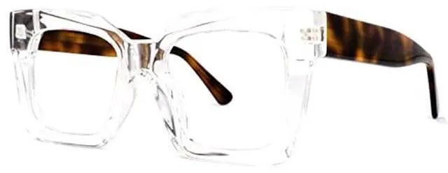 Main image of VOOGLAM Stylish Square Blue Light Reading Glasses For Women Men Anti Eyestrain Dry Eyes Readers Pacheco 2.75 Reading Glasses