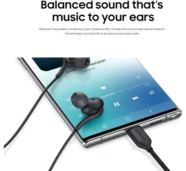 Alt view image 4 of 7 - 2025 New in-Ear Earbuds Stereo Headphones for Galaxy Z Fold6 S24 S23 S22 S21 S20 Note 10 10 with Microphone and Volume Remote Type-C Connector-Black