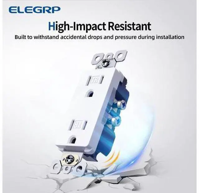 Alt view image 3 of 7 - ELEGRP 15 Amp Tamper Resistant White Electrical Wall Outlet, 125V, UL Listed, 20 Pack