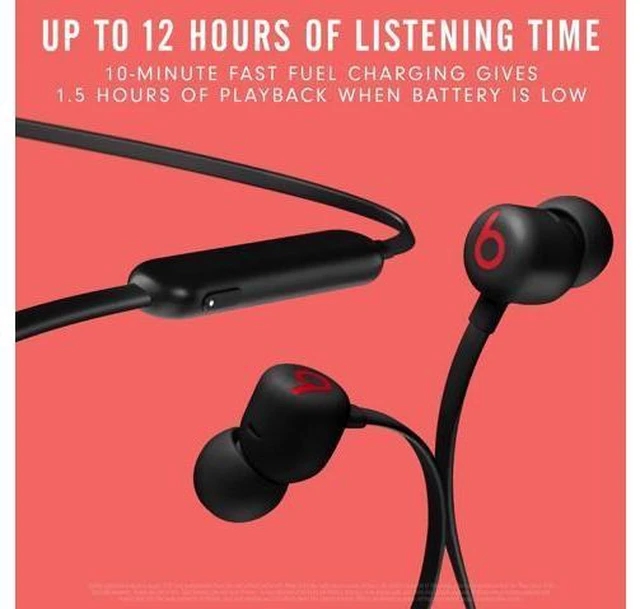 Alt view image 2 of 7 - Flex Wireless Earbuds - W1 Headphone Chip Magnetic Earphones Class 1 Bluetooth 12 Hours of Listening Time Built-in Microphone - Black