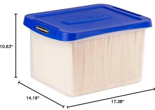 Alt view image 7 of 7 - Bankers Box Heavy Duty Plastic File Box with Hanging Rails, Letter/Legal, 1 Pack (0086205)