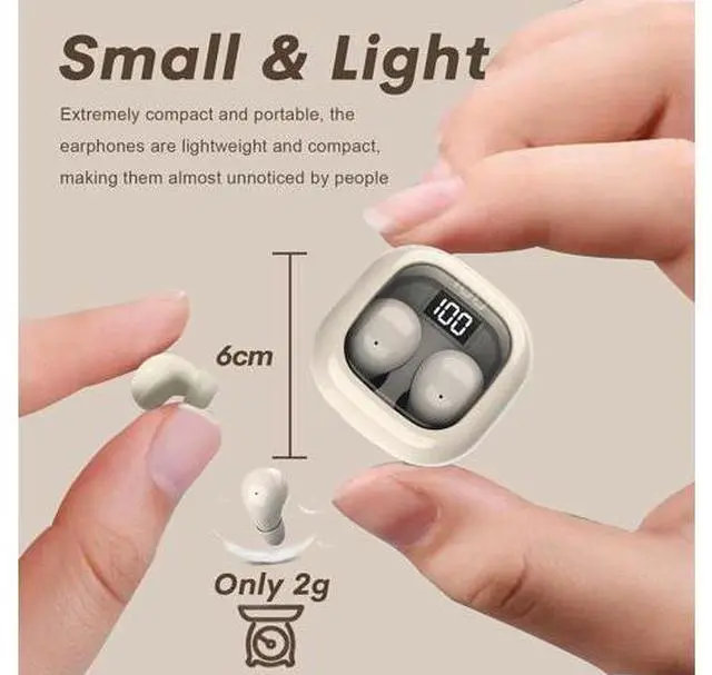 Alt view image 2 of 7 - Smallest Invisible Mini Earbuds Wireless Bluetooth Low Profile Micro Tiny Discreet Hidden Earbuds for Work Small Headphones Invisible Sleep Wireless Earphone IPX5 Waterproof for Small Ear Canals