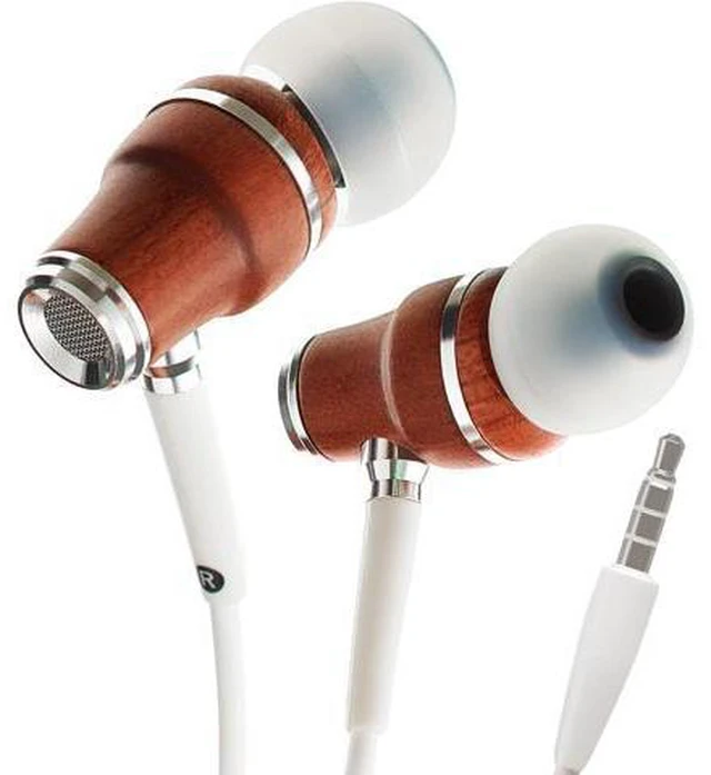 Main image of Wired Earbuds with Microphone 3.5mm Noise Isolating Headphones with Wire Earphones Wired Headphones with Microphone for Computer Ear Phones Android Electronics Natural Wood (White)
