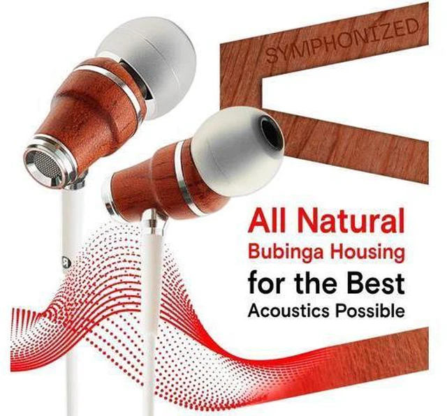 Alt view image 2 of 7 - Wired Earbuds with Microphone 3.5mm Noise Isolating Headphones with Wire Earphones Wired Headphones with Microphone for Computer Ear Phones Android Electronics Natural Wood (White)