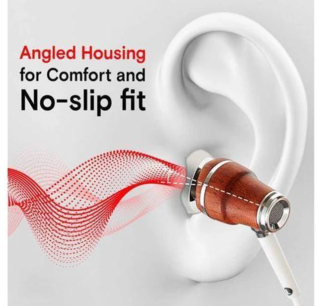 Alt view image 3 of 7 - Wired Earbuds with Microphone 3.5mm Noise Isolating Headphones with Wire Earphones Wired Headphones with Microphone for Computer Ear Phones Android Electronics Natural Wood (White)