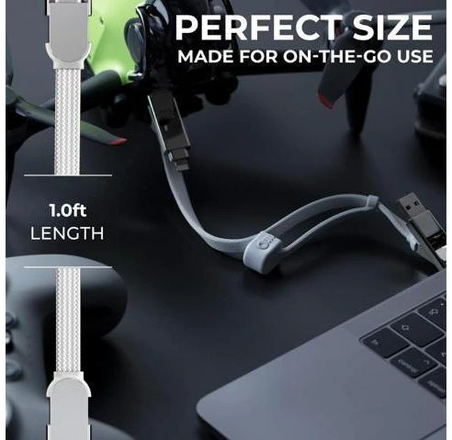 Alt view image 4 of 6 - inCharge XL 30cm - USB C Charger Cable Lightning for Smartphone Universal 6 in 1 USB Plug Glacier White 100W