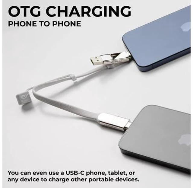 Alt view image 6 of 6 - inCharge XL 30cm - USB C Charger Cable Lightning for Smartphone Universal 6 in 1 USB Plug Glacier White 100W