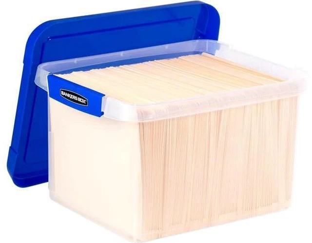 Alt view image 2 of 7 - Bankers Box Heavy Duty Plastic File Box with Hanging Rails, Letter/Legal, 1 Pack (0086205)
