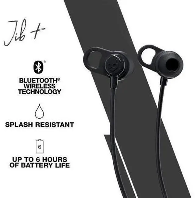 Alt view image 3 of 6 - Jib+ Wireless Earbuds Bluetooth Headphones Up to 6 Hours Battery Noise Isolating Fit Water Resistant Microphone for iPhone Android Convenient Collar and 3 Ear Gel Sizes - Black