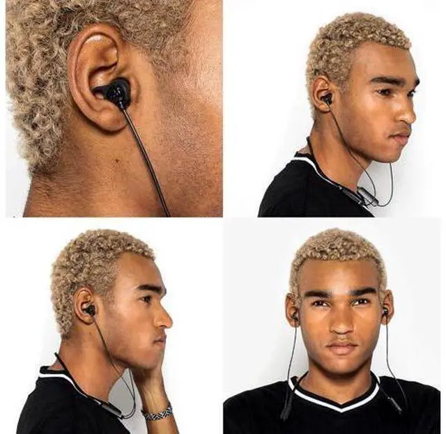 Alt view image 6 of 6 - Jib+ Wireless Earbuds Bluetooth Headphones Up to 6 Hours Battery Noise Isolating Fit Water Resistant Microphone for iPhone Android Convenient Collar and 3 Ear Gel Sizes - Black