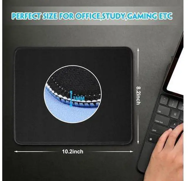 Alt view image 5 of 6 - 12 Pcs Mouse Pad Bulk 10.2 x 8.3 x 0.12 Inch with Non Slip Rubber Base Stitched Waterproof Mouse Pad Washable and Dirt Resistant Square Multicolored