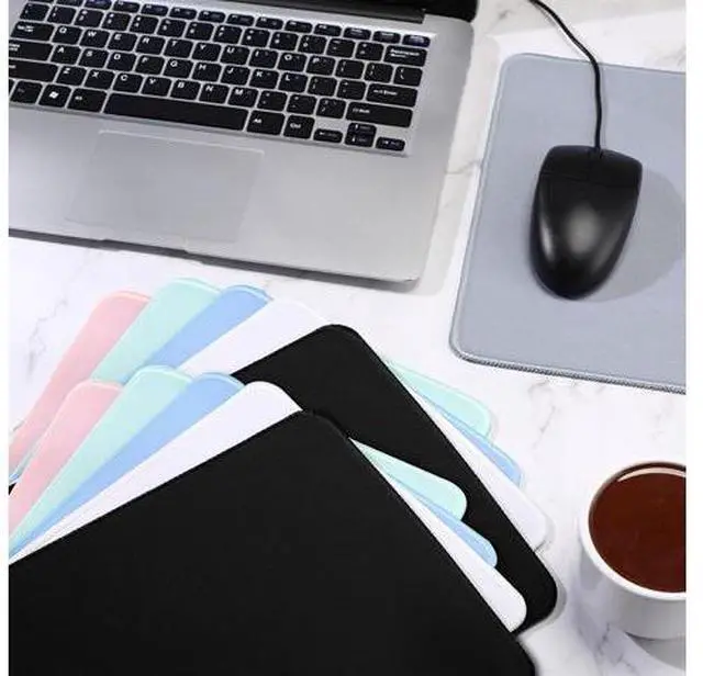 Alt view image 6 of 6 - 12 Pcs Mouse Pad Bulk 10.2 x 8.3 x 0.12 Inch with Non Slip Rubber Base Stitched Waterproof Mouse Pad Washable and Dirt Resistant Square Multicolored