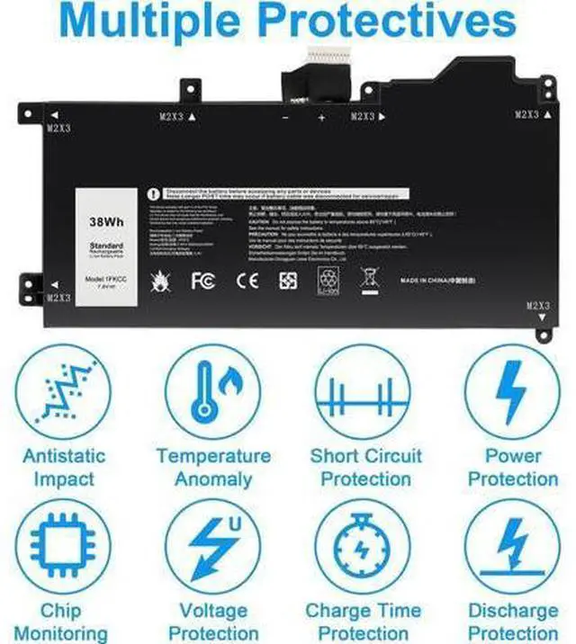 Alt view image 4 of 7 - Futurebatt 1FKCC Laptop Battery Compatible with Dell Latitude 7200 7210 2-in-1 Series T04J T04J001 T04J002 T5H6P 09NTKM 9NTKM 0D9J00 D9J00 0KWWW4 KWWW4