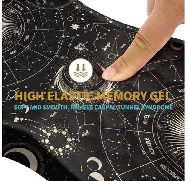 Alt view image 3 of 6 - Ergonomic Mouse Pad Wrist Support with Massage Design Wrist Rest Pain Relief Mousepad with Memory Foam&Non-Slip PU Base Mouse Pads for Wireless Mouse (12x8 inch Tarot Constellation)
