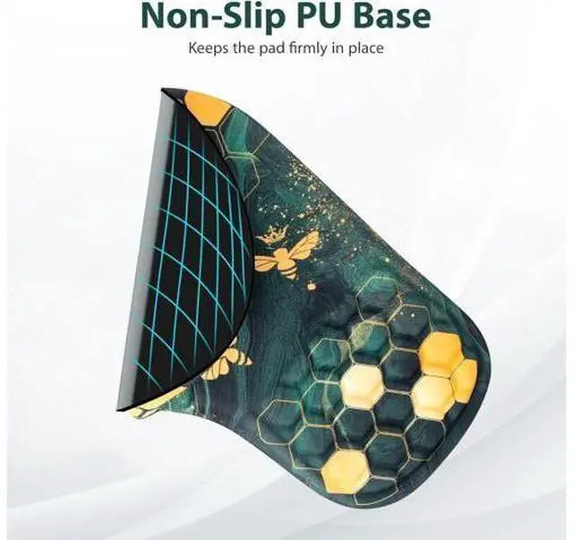 Alt view image 4 of 6 - 3 in 1 Ergonomic Mousepad and Keyboard Wrist Rest Mouse Pad with Wrist Support Massage Design Keyboard Wrist Rest and Mouse Pad Set for Home Office (Green Bee)