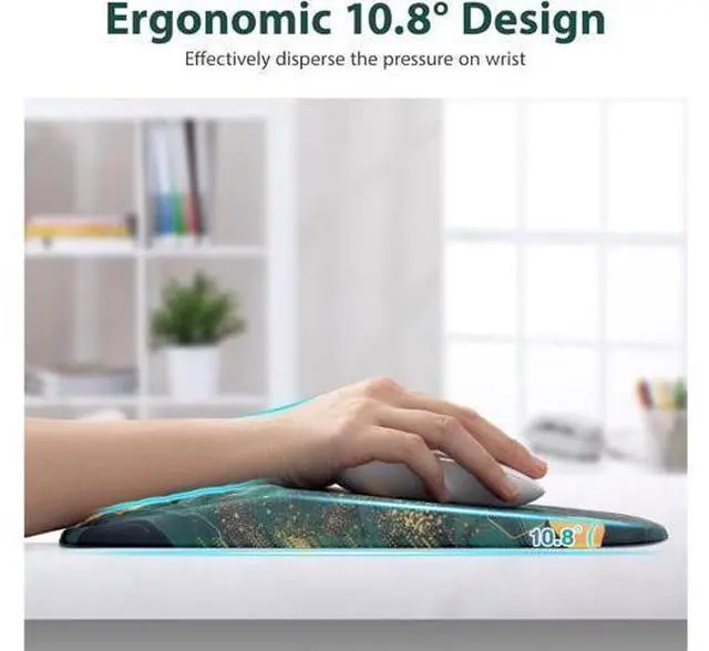 Alt view image 3 of 6 - 3 in 1 Ergonomic Mousepad and Keyboard Wrist Rest Mouse Pad with Wrist Support Massage Design Keyboard Wrist Rest and Mouse Pad Set for Home Office (Green Bee)