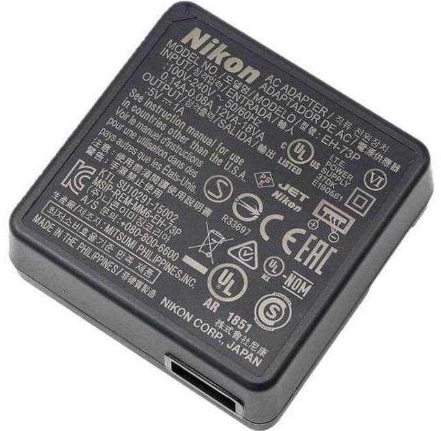 Alt view image 3 of 5 - EH-73P Charging AC Power Adapter for Select DL and COOLPIX Cameras (Requires UC-E21 USB Cable)