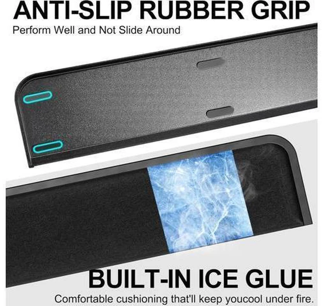 Alt view image 2 of 6 - Computer Keyboard Wrist Rest Pad Ergonomic Soft Memory Foam Wrist Support w/Anti-Slip Rubber Base Black (Ice Silk Cloth 17.48 in*3.54 in*1.1 in)