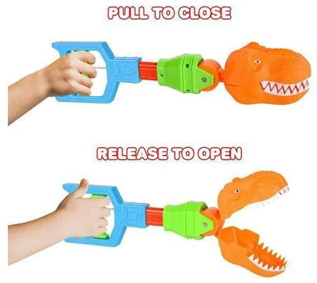 Alt view image 4 of 6 - ArtCreativity Dino Robot Hand Grabber, Set of 2, 14 Inch Robotic Arm Reacher Grab Claw, Cool Grabbing Stick for Kids, Fun Dinosaur Toys for Boys and Girls, Great Holiday and Birthday Gift Idea