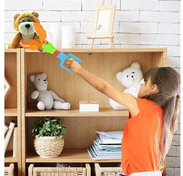 Alt view image 5 of 6 - ArtCreativity Dino Robot Hand Grabber, Set of 2, 14 Inch Robotic Arm Reacher Grab Claw, Cool Grabbing Stick for Kids, Fun Dinosaur Toys for Boys and Girls, Great Holiday and Birthday Gift Idea