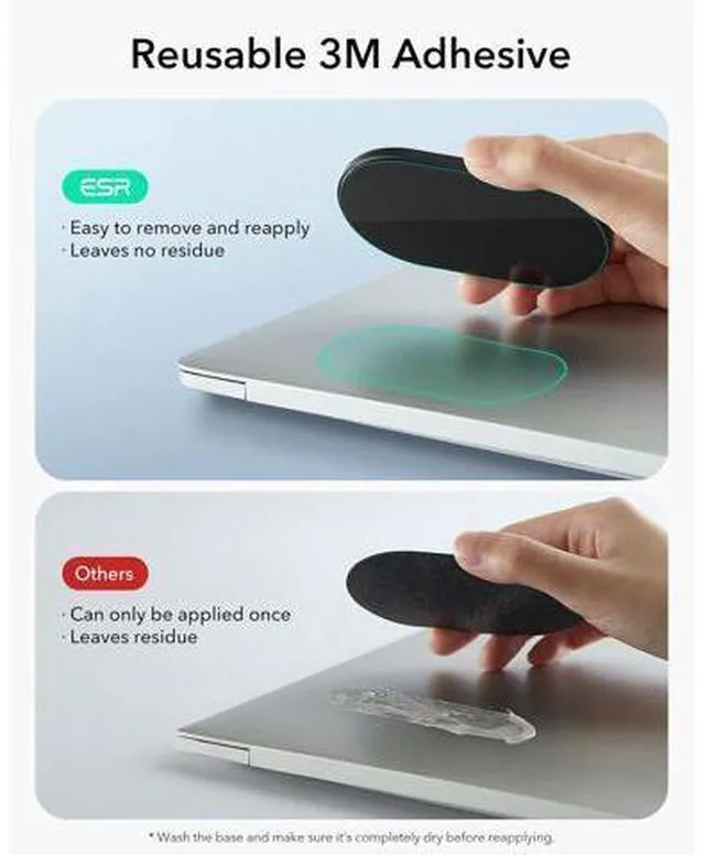 Alt view image 5 of 7 - MagMouse Snap-to-Carry Bluetooth Mouse Rechargeable Wireless Mouse for Laptop with Built-in Charging Cable Reusable Adhesive Holder BT 5.0 + 2.4 GHz Connectivity Silent Ergonomic Black