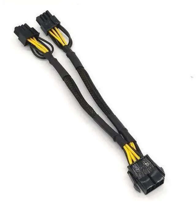 Main image of 20cm Braided Y-Splitter GPU Adapter Cable PCIe 8 Pin Female To Dual 2X8 Pin(6+2) Male PCI Express Power Adapter Extension Cable