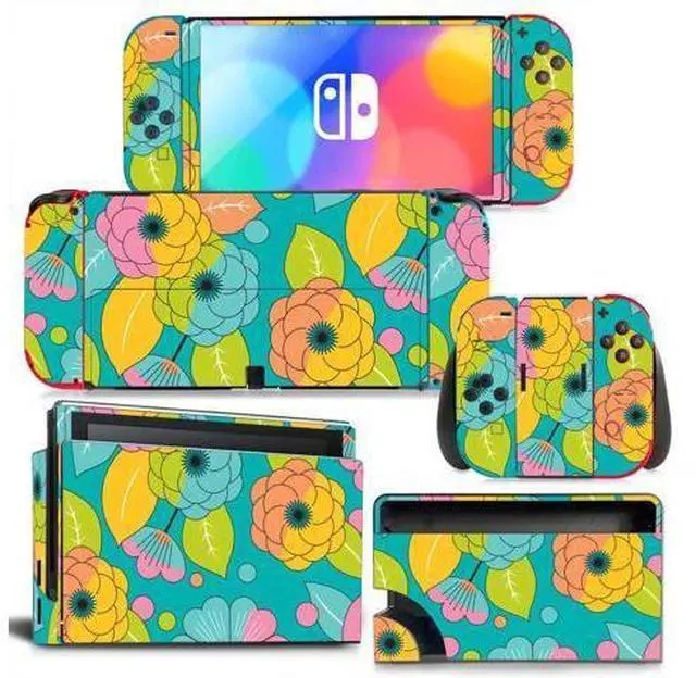 Main image of Flowers of Wealth Skin Sticker Decal for Switch Console Controller Dock Skin Vinyl Para Protective Film(1155)