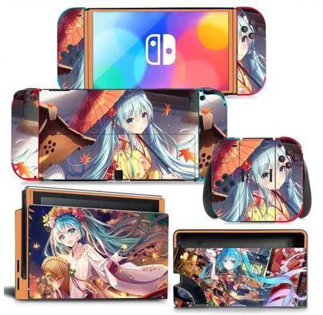 Main image of Japanese Girl Cartoon Skin Sticker Decal for Switch NSConsole Controller Dock Skin Vinyl Protective Film(1437)