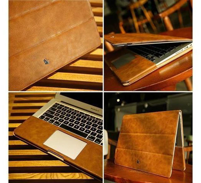 Alt view image 3 of 7 - Macbook Pro 13 inch Case with Retina Display No CD-ROM Premium PU Leather Book Cover Folio Flip Case Sleeve Protective Cover with Stand Function for Apple MacBook Pro 13" Model A1502 A1425