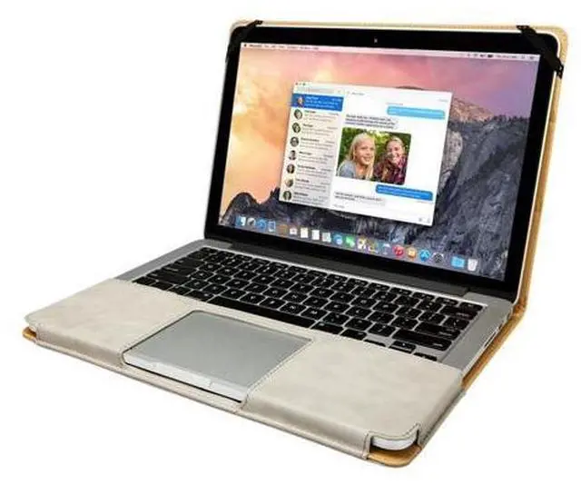 Alt view image 6 of 7 - Macbook Air 13 inch Case Premium Quality PU Leather Book Cover Folio Flip Case laotop Sleeve Protective Cover with Stand Function for Apple Macbook Air 13" Model A1369 / A1466 Case