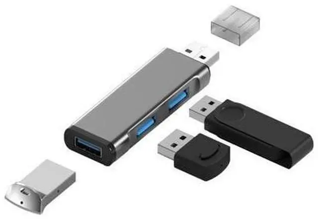 Main image of USB Hub USB 3.0 4 PORT Type C HUB High Speed Data Cable Convertor Adapter Support Multi Systems Plug and Play USB Adapter(aluminum grey)