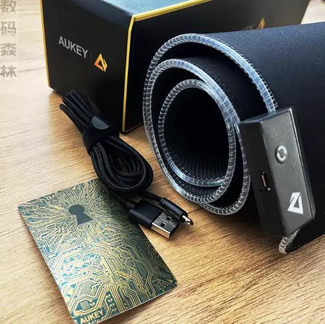 Alt view image 5 of 5 - AUKEY Aoyi RGB Colorful Gaming Mouse Mat with Multiple Lighting Effects and Large Anti-slip Rubber Keyboard Pad