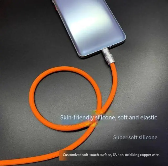 Alt view image 3 of 5 - Customized SO CTOC silicone PD 3.1/240W data cable for mobilephones, tablets, type-C manual charging cable