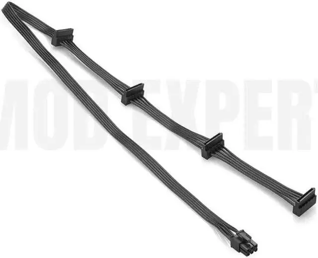 Alt view image 3 of 6 - Original New 6Pin to 4 SATA Angled HDD SSD Power Cable for CORSAIR HX750i HX850i HX1000i HX1200i Modular PSU 18AWG 50+15+15+15CM