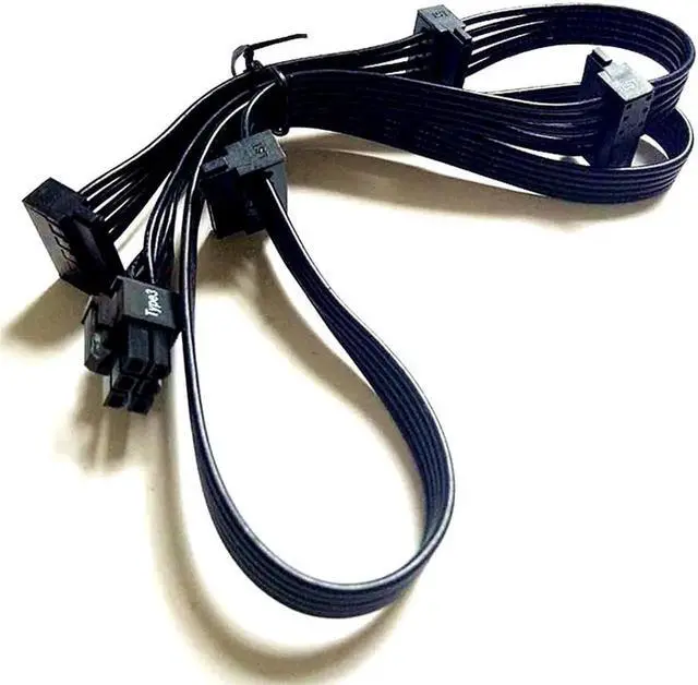 Alt view image 5 of 5 - PCIe 6Pin to 4 SATA 15Pin Male SSD Power Supply Cable For Corsair CXM Series PSU CX850M CX750M CX600M CX500M CX430M 18AWG