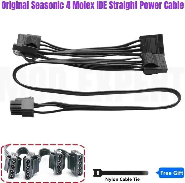 Main image of Original Seasonic 6Pin to 4 Molex IDE 4Pin Female Peripheral Modular Power Cable for Seasonic Snow Silent 750W 1050W 1250W Power