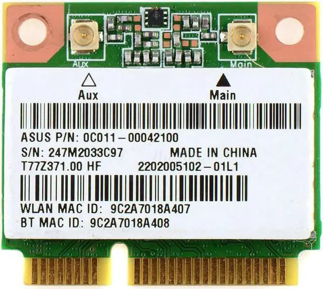 Main image of Bluetooth3.0 Combo WIFI Wireless Laptop Card Half Mini PCI Ralink RT3090BC4 SR1G