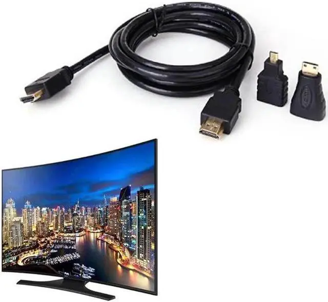 Alt view image 5 of 5 - Full HD High Speed 3 in 1 male to male Mini HDMI Micro HDMI 1.5M Cable for Xbox 360 HDTV 1080P Mobile etc V1.4 Gold Adapter