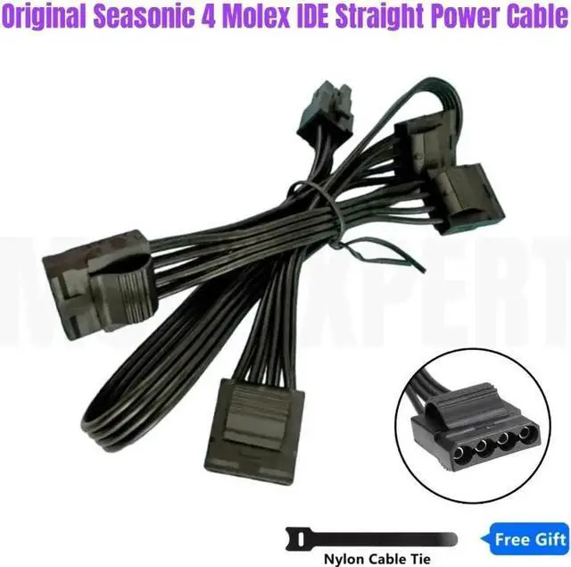 Alt view image 6 of 6 - Original Seasonic 4 Molex IDE 4Pin Female Modular Power Cable for Seasonic FOCUS PLUS 1000W 850W 750W 650W 550W Platinum Power