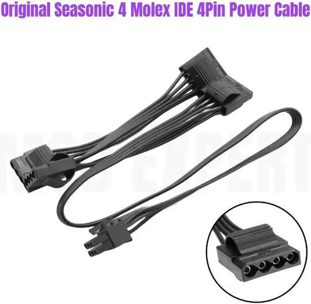 Alt view image 6 of 6 - Original Seasonic 6Pin to 4 Molex IDE Peripheral Straight Modular Power Cable for Seasonic GX-650, GX-550, GX-500 GX GOLD Power