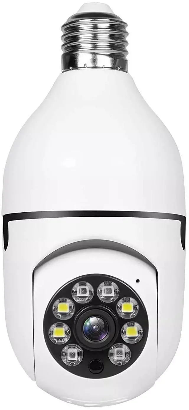 Alt view image 3 of 7 - E27 bulb camera high-definition home full-color duallens camera Wifi night vision security monitoring camera A6
