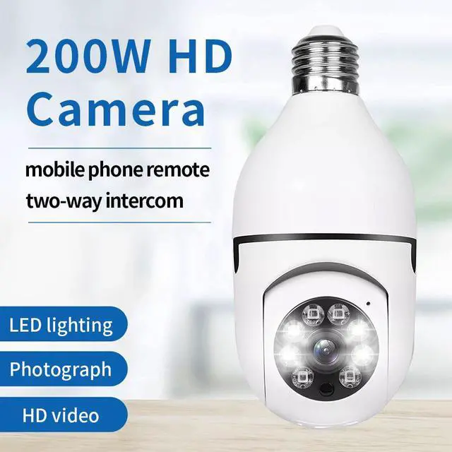 Alt view image 4 of 7 - E27 bulb camera high-definition home full-color duallens camera Wifi night vision security monitoring camera A6