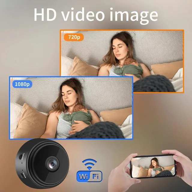 Alt view image 7 of 7 - A9 camera high-definition 1080P motion DV wireless Wi-Fi night vision camera for home security monitoring.