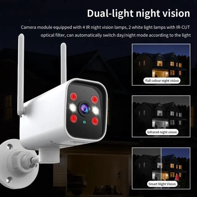 Alt view image 6 of 7 - K20 outdoor waterproof rotating gun-type camera with intelligent ful-color high-definition wireless WlFl monitoringfunction