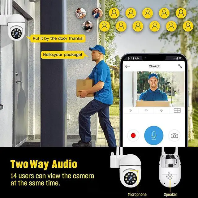 Alt view image 7 of 7 - A7 intelligent camera -home security monitoring night vision dual-lens full-color camera 360-degree two-wayintercom camera
